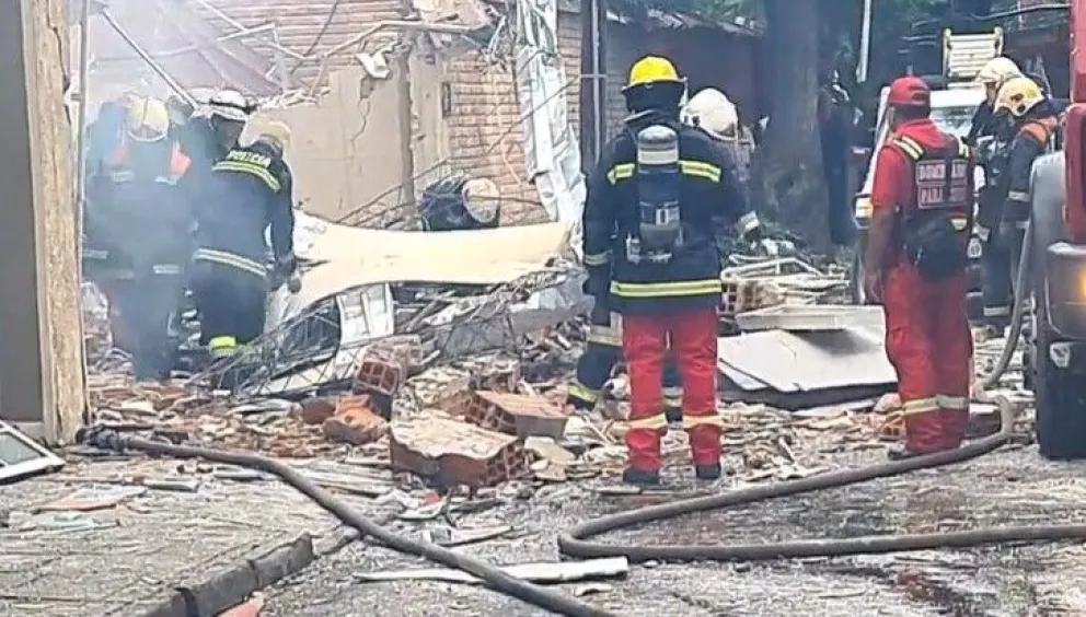 Una imagen tras la explosión que ocurrió en oficinas del Ministerio de Trabajo, en Tarija. Foto: captura Play Noticias