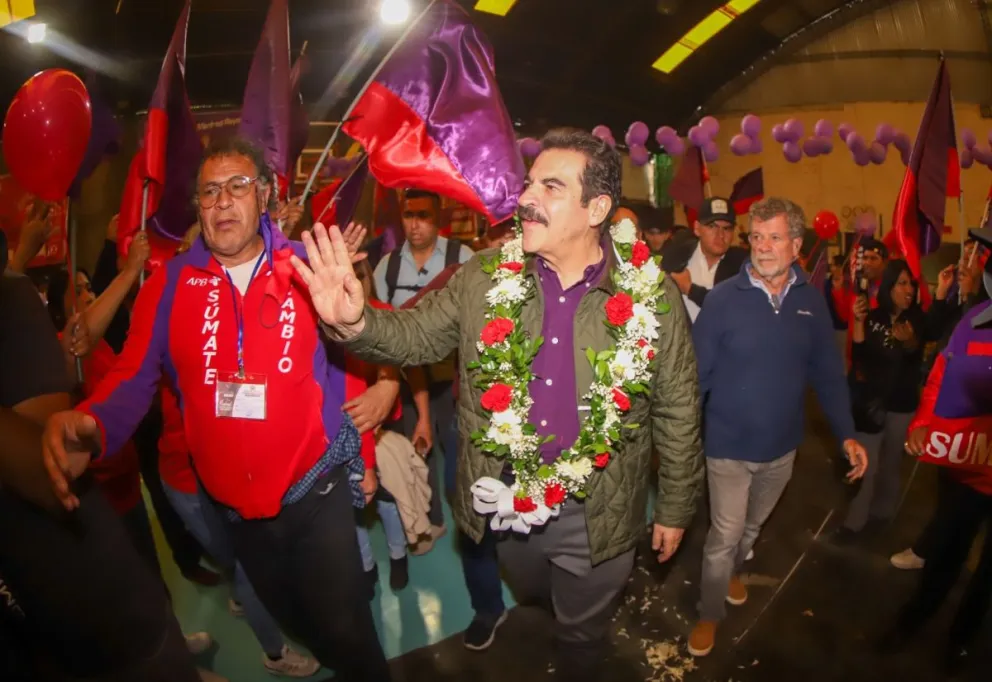Reyes Villa durante un acto proselitista en Oruro. Foto: @ManfredBolivia