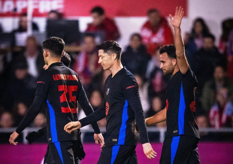 La celebración de los jugadores azulgranas que golearon en esta jornada. Foto: Barcelona