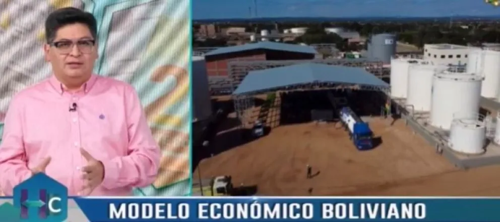 El ministro de Economía, Marcelo Montenegro, en una entrevista con Bolivia TV. Foto: Captura