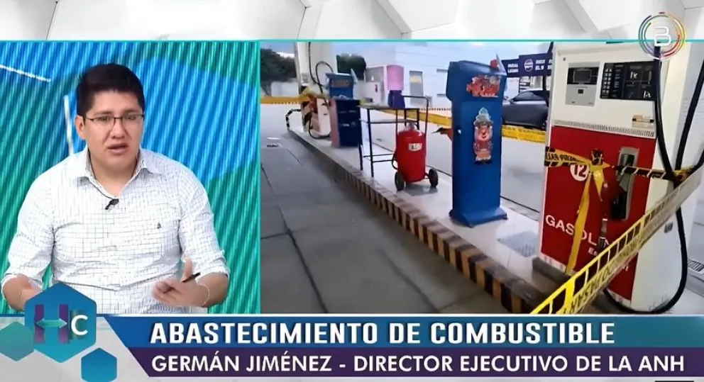 El director de la Agencia Nacional de Hidrocarburos (ANH), Germán Jiménez, en una entrevista con Bolivia TV.