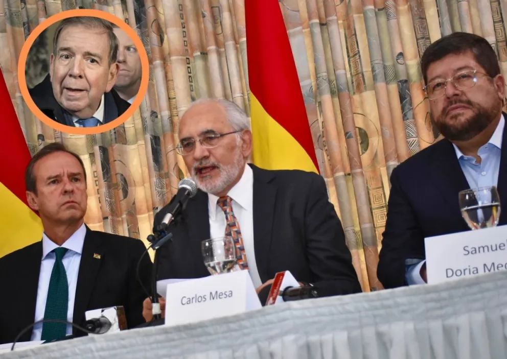 Los líderes del bloque de unidad y González, durante la gira que realizó esta semana. Fotos: APG y EFE 