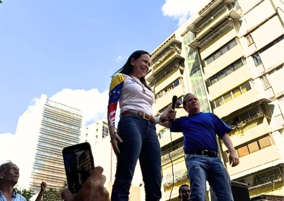 La líder opositora reapareció este jueves. Foto: @ConVzlaComando