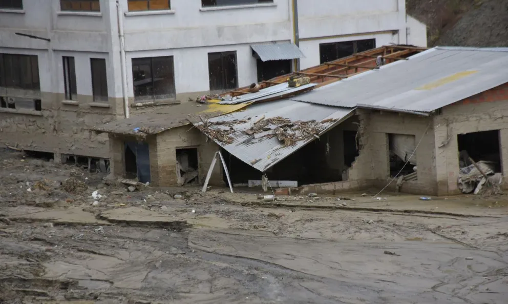 Viviendas de Bajo Llojeta afectadas por la mazamorra de noviembre de 2024. Foto: APG