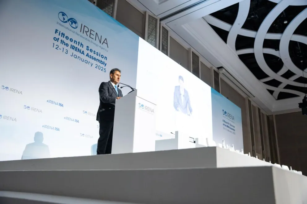 El director general de la agencia Internacional de Energías Renovables (Irena), Francesco La Camera, en rueda de prensa. Foto: EFE