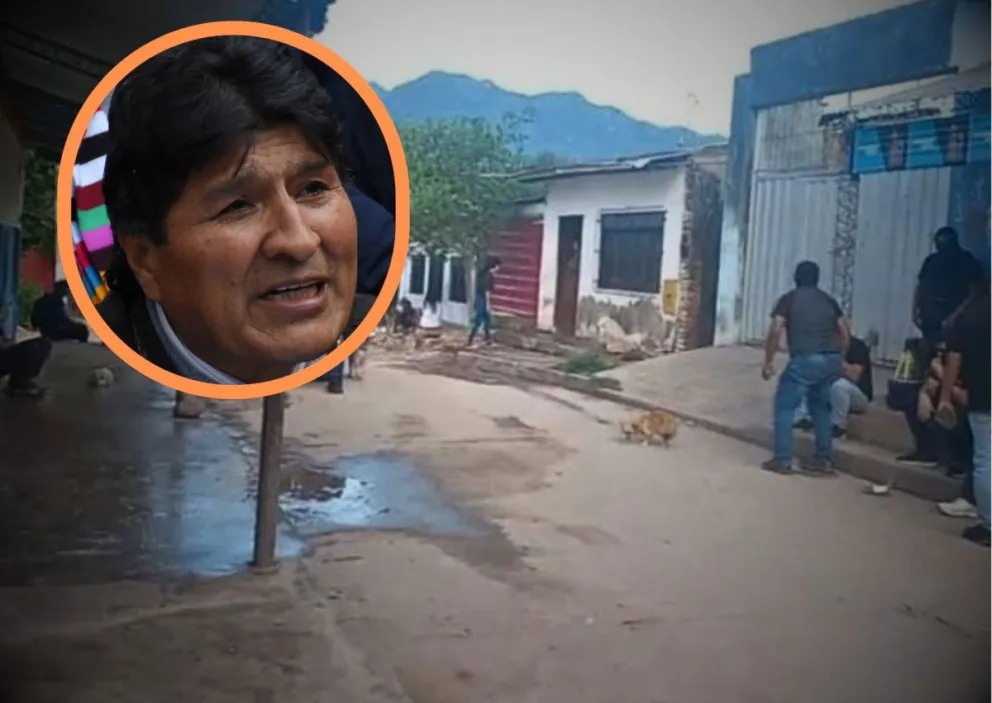 El domicilio de la joven en Yacuiba y Evo Morales. Fotos: El País y APG 