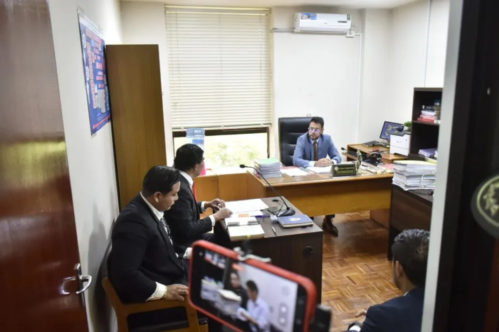 La audiencia de este martes, en Tarija. Foto: APG 