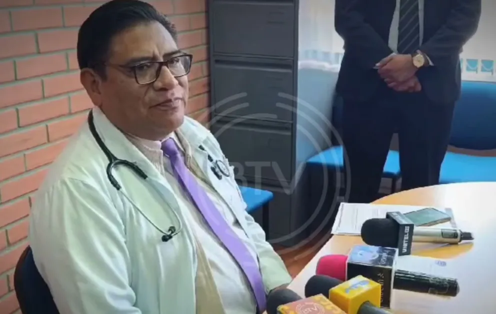El médico Herland Murguía en la aclaración de hoy. Foto: Captura de video