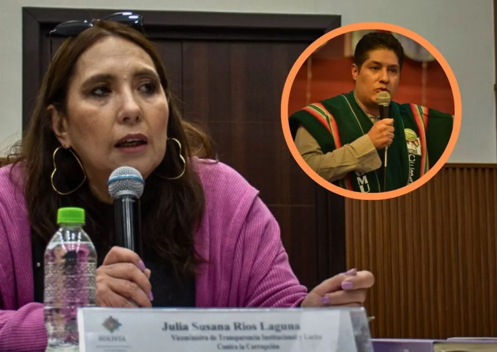 La Viceministra de Transparencia y el ministro destituido. Fotos: RRSS 