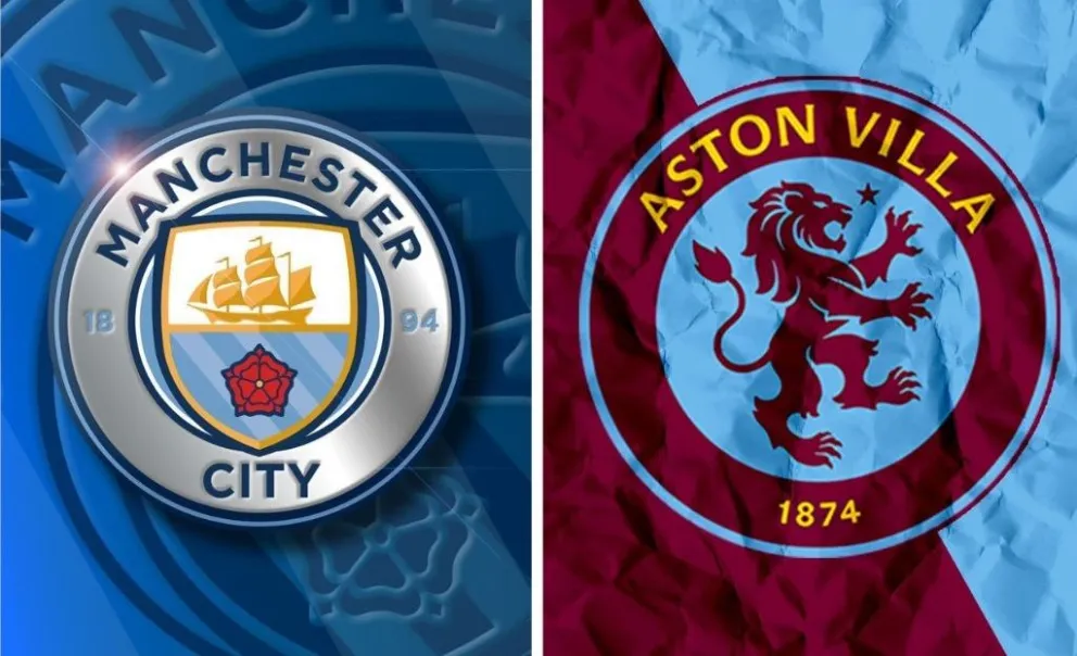 Logos del Manchester City y el Aston Villa, rivales de Bolívar. 