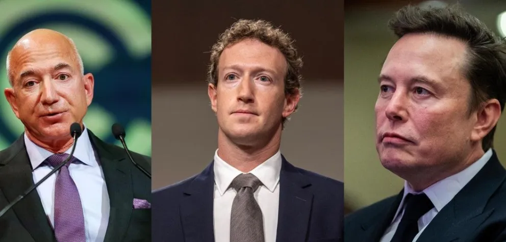 Combo de fotos de archivo donde se observa al CEO de Tesla y director de X , Elon Musk y al CEO de meta, Mark Zuckerberg. Foto: EFE