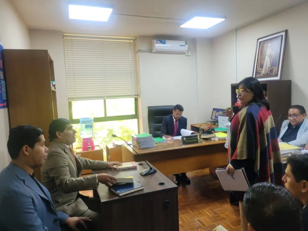 Jorge Pérez, abogado de Evo Morales, en la audiencia de este viernes. Foto: DTV