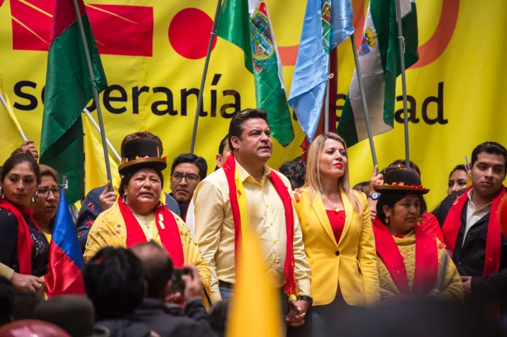 El exalcalde de La Paz, Luis Revilla, durante un acto de su agrupación. Foto: Sol.bo