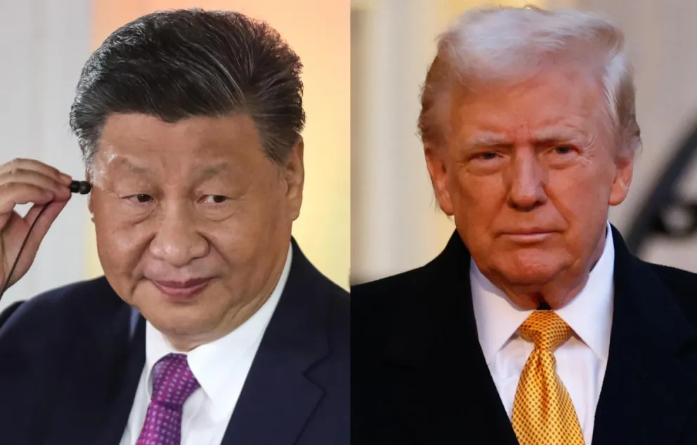 El presidente de China, Xi, y el presidente electo de EEUU, Donald Trump. Foto: EFE