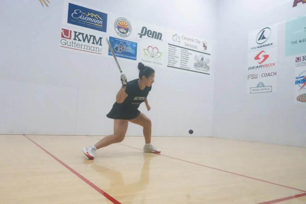 Barrios durante uno de sus partidos en el Arizona Open. Foto: LPRT.