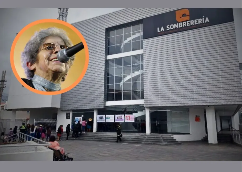 El centro cultural y la imagen de Matilde Casazola en una imagen de archivo. Fotos: ministerio de Culturas y Facebook de Arce