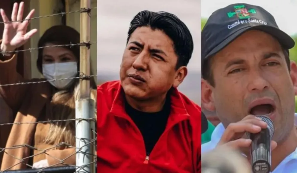 Jeanine Añez, Marco Pumari y Fernando Camacho. Foto: composición