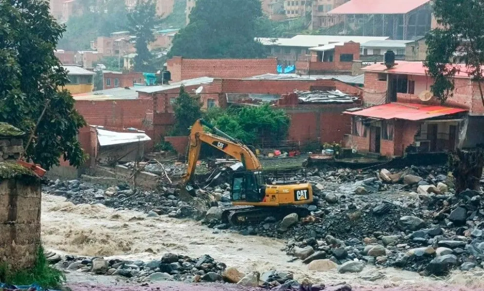 Una riada causó la destrucción de 60 viviendas en el municipio de Quime. Foto: GADLP