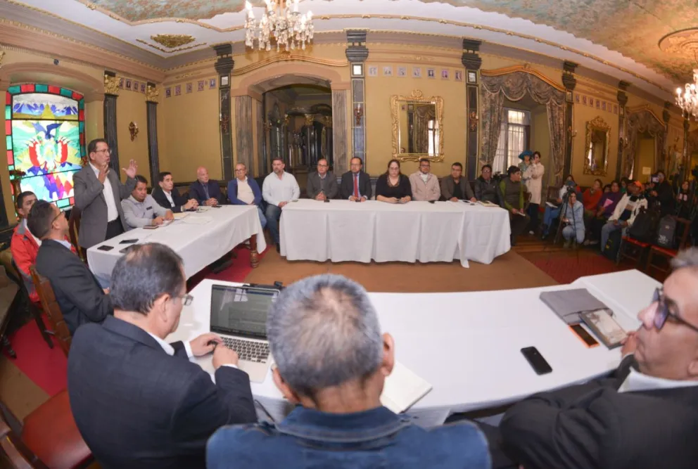 La reunión de los sectores productivos este martes. Foto: Cortesía de los empresarios