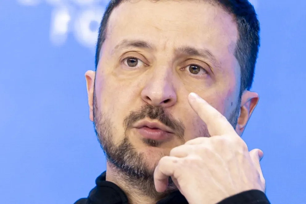 El presidente ucraniano durante la 55ª reunión anual del Foro Económico Mundial (FEM) en Davos, Suiza. Foto: EFE