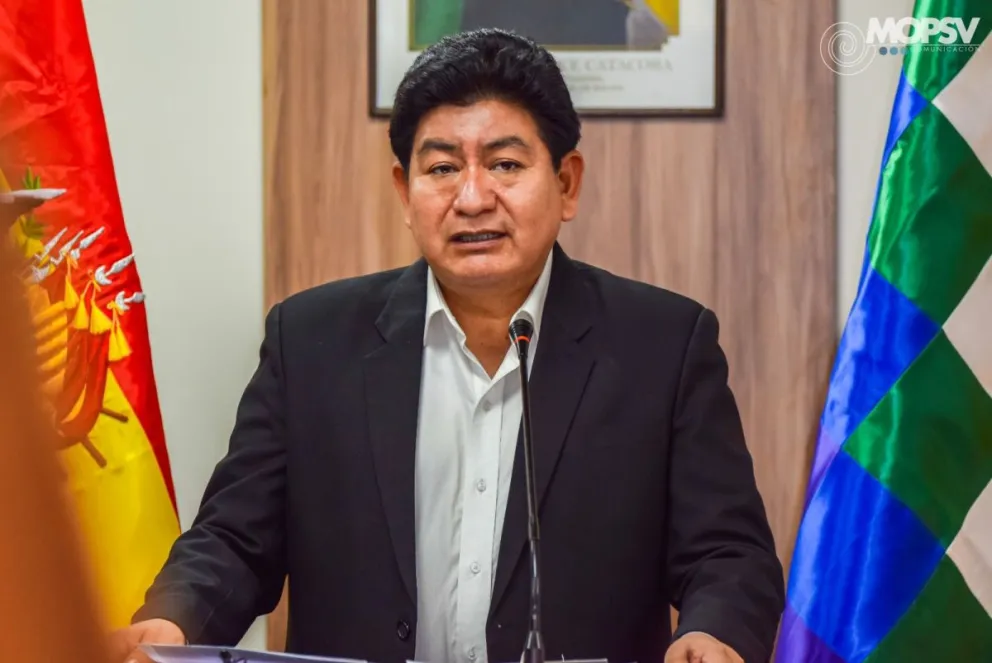 Montaño, en conferencia de prensa. Foto: MOPSV