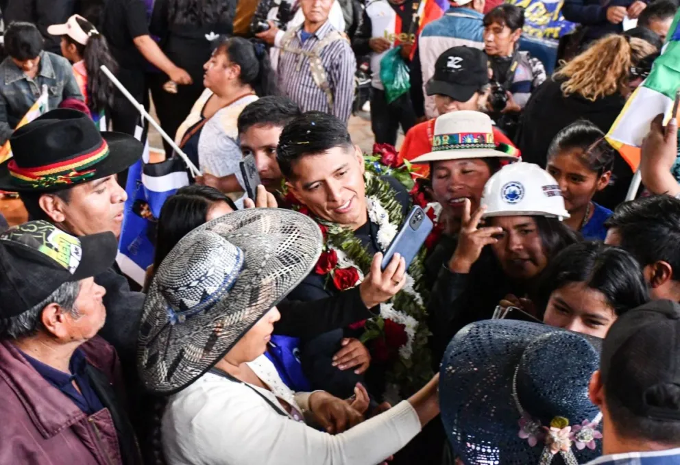 Andrónico en el Coliseo de la Coronilla, en Cochabamba, este miércoles. Foto: @AndronicoRod