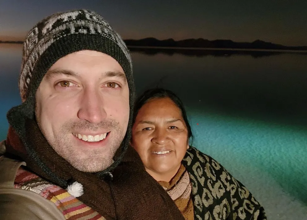 Leonel Fransezze y doña Luisa. Fotos: RRSS del presentador 