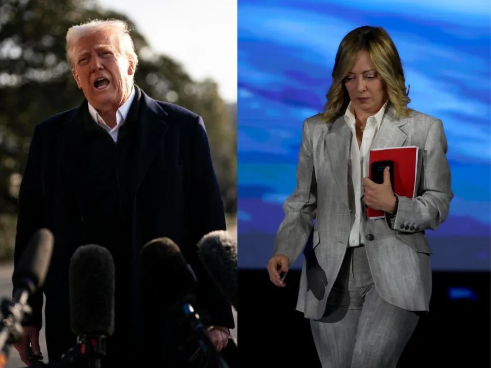 Donald Trump y la primera ministra italiana, Giorgia Meloni. Fotos: EFE