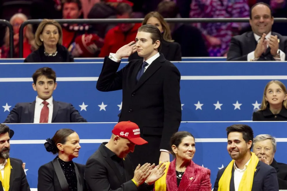  Barron Trump durante el acto de investidura de su padre. Foto: EFE