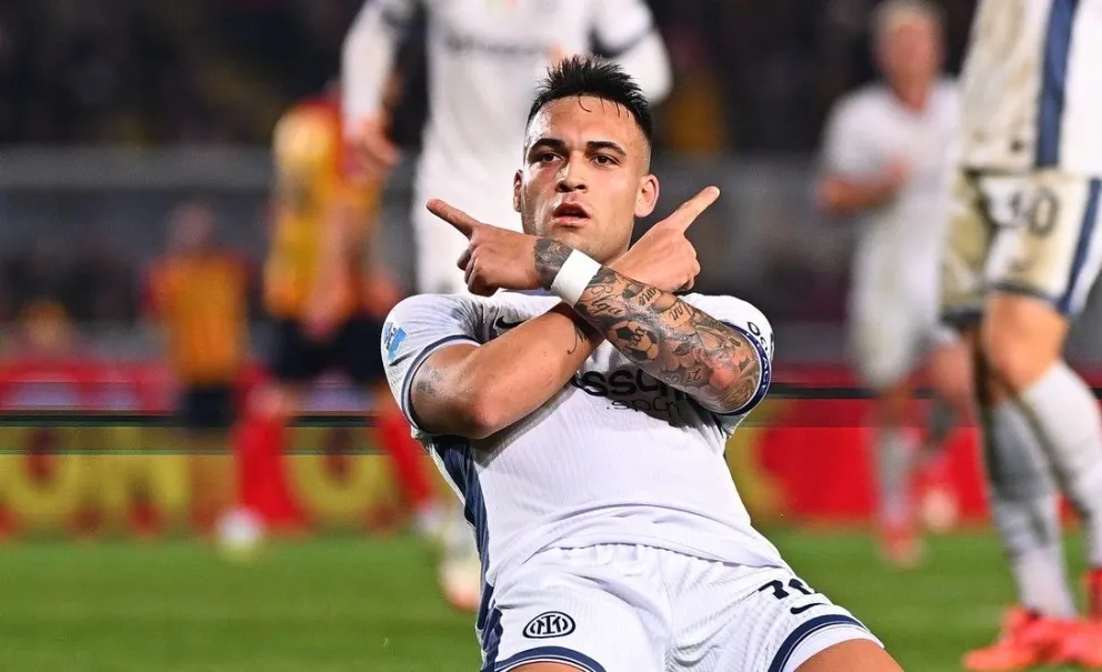 Martínez festeja por el gol que anotó. Foto: Inter de Milán.