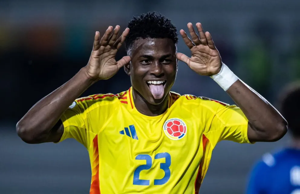 Villareal celebra el gol para el triunfo de su selección. Foto: Conmebol.