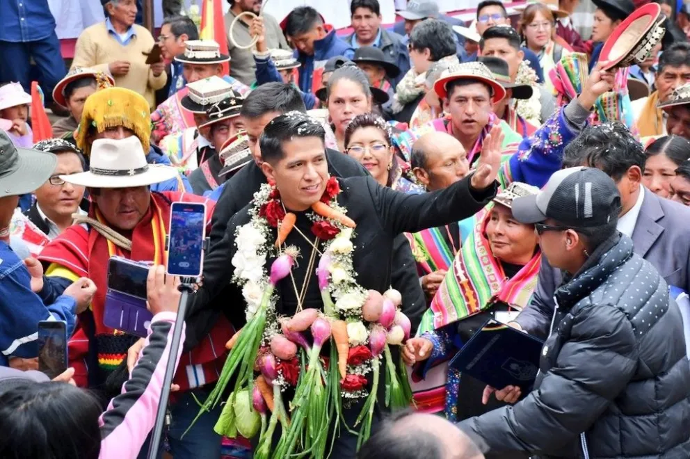 Rodríguez durante el aniversario del municipio de Tomave, Potosí . Foto: @AndronicoRod