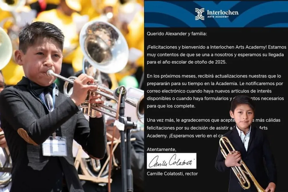 Alexis Alexander Flores Flores, completará su formación musical en la  academia de música Interlochen Arts Academy de EEUU. Foto ABI