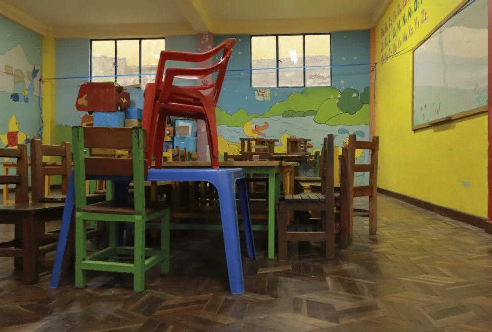 Una escuela en refacción antes del inicio de clases. Foto: APG