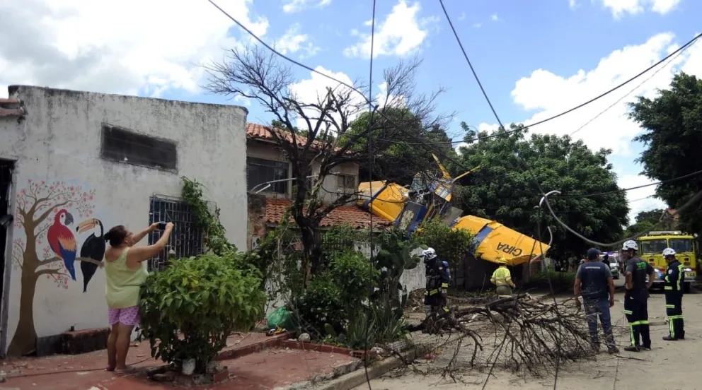 La avioneta accidentada el viernes pasado. Foto: APG