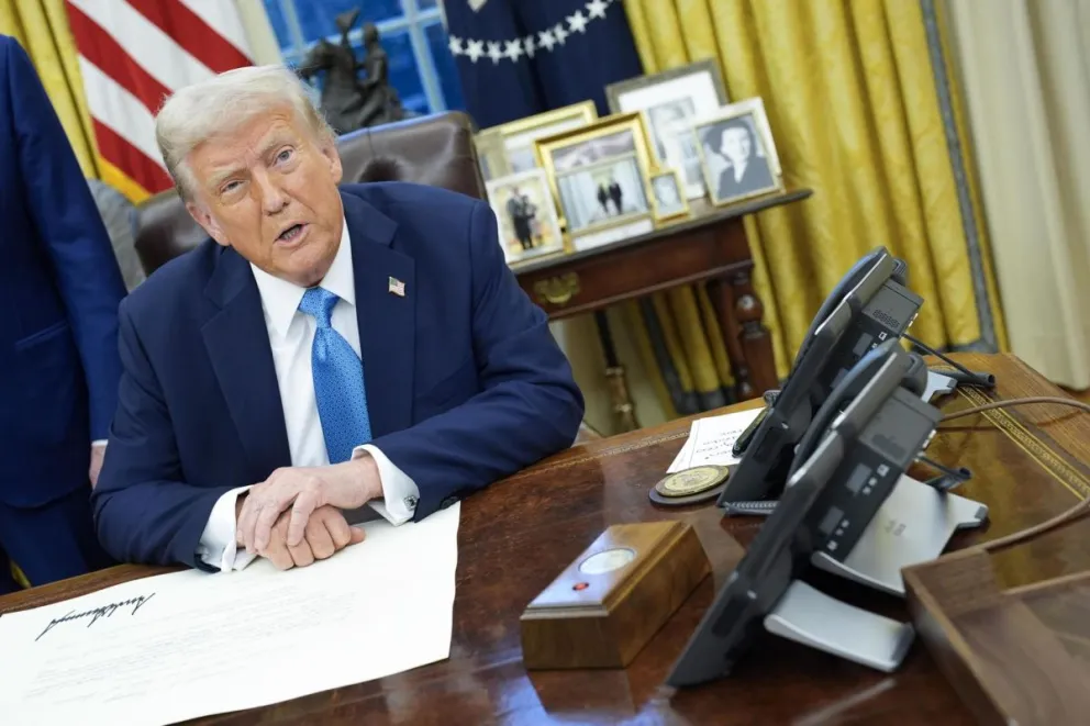 El presidente de EEUU, Donald Trump, en la Oficina Oval de la Casa Blanca en Washington (EEUU). Foto: EFE