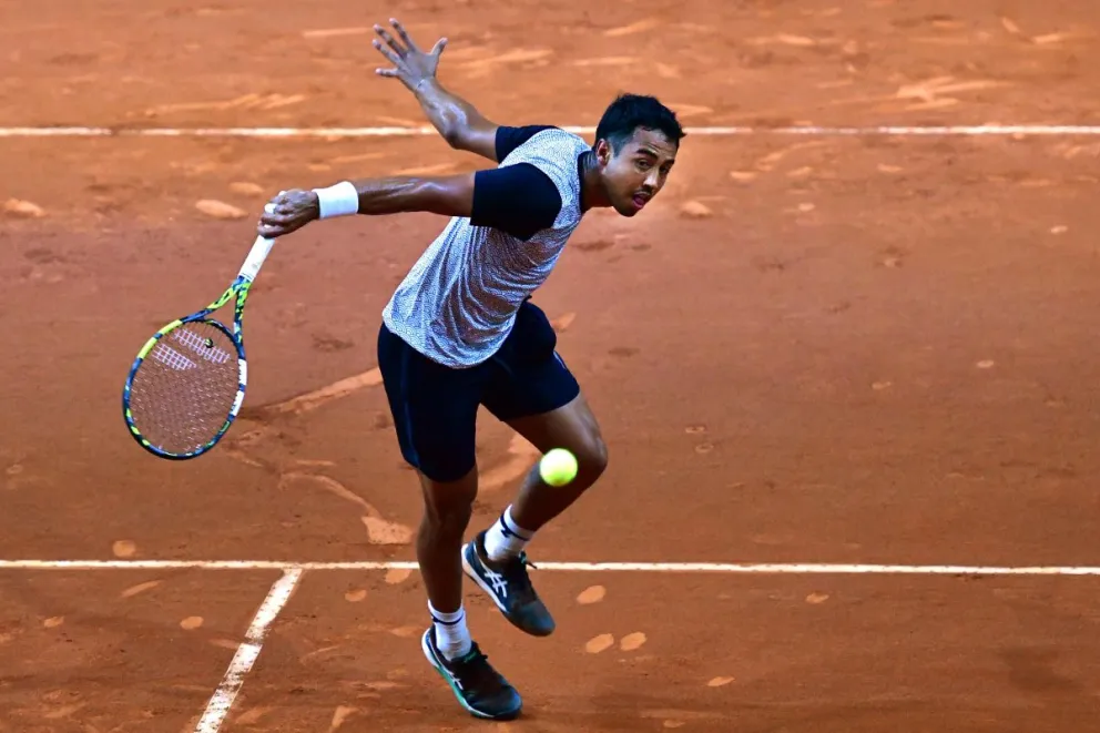 Dellien durante su partido de esta jornada en Brasil. Foto: Instituto Sports.