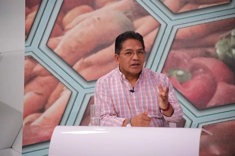 El viceministro Jorge Silva, en una entrevista con Bolivia TV, hoy. Foto: ABI
