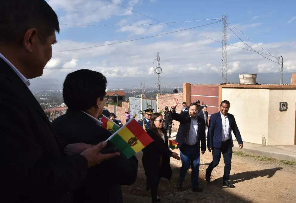 El presidente Luis Arce, este lunes en Cochabamba. Foto: APG