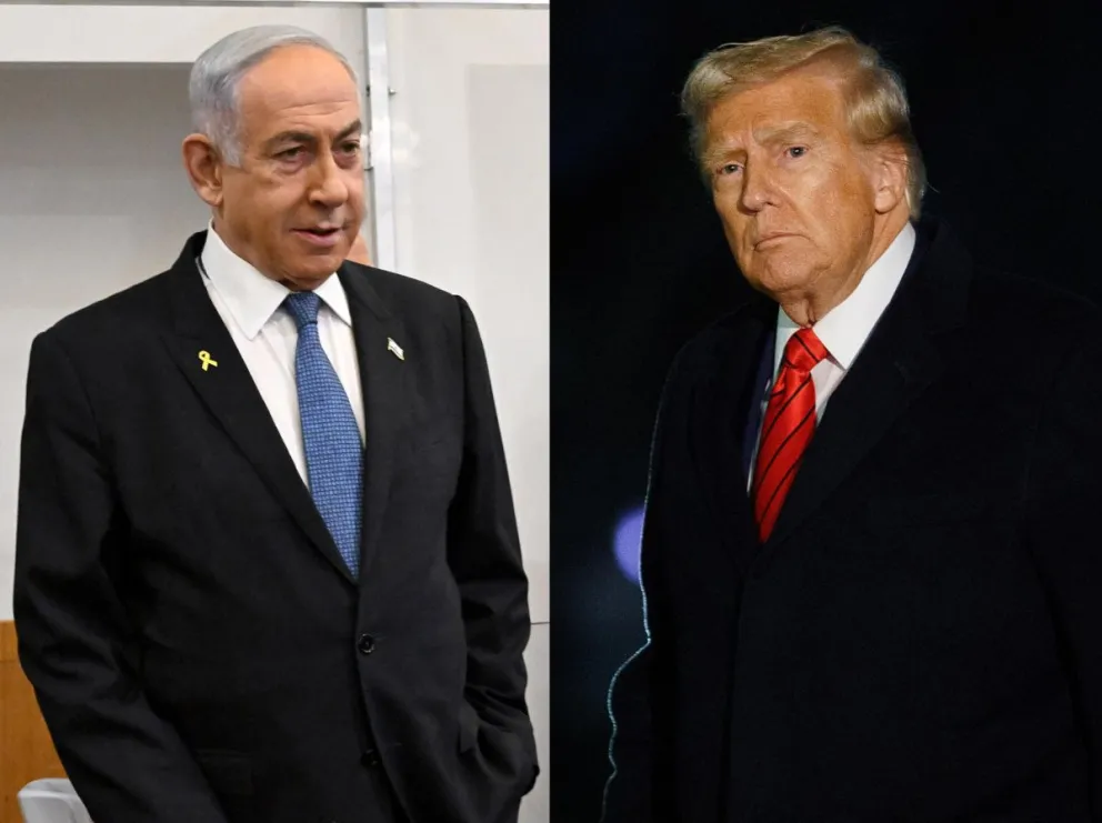 Imágenes de archivo de Netanyahu y Trump. Foto: EFE