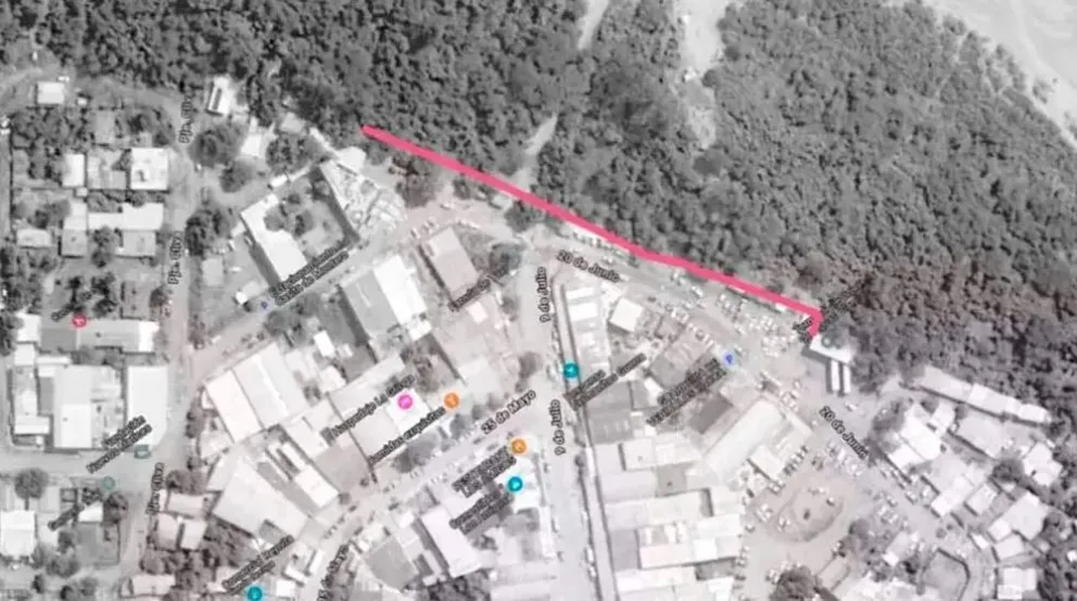 Imagen difundida por las autoridades de Salta, donde se aprecia el lugar donde se levantará el alambrado.
