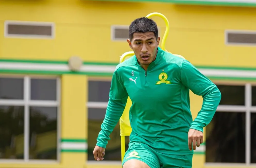 Saavedra durante un entrenamiento con el club africano. Foto: Mamelodi Sundowns.