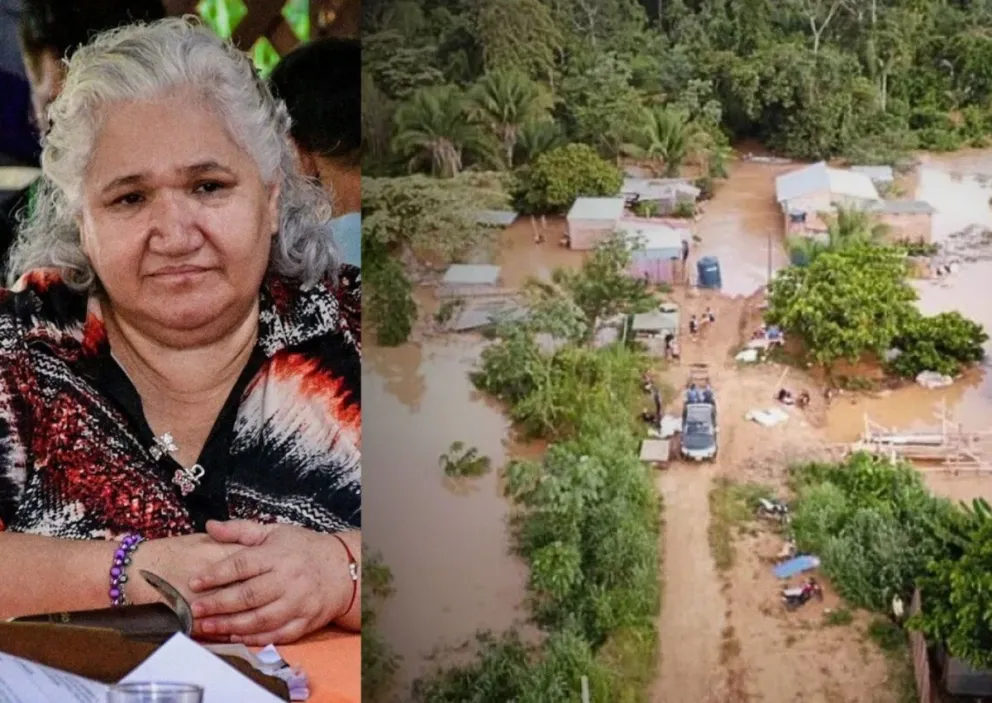 Reis, alcaldesa de Cobija, durante una reunión. Foto: Facebook del municipio de Cobija