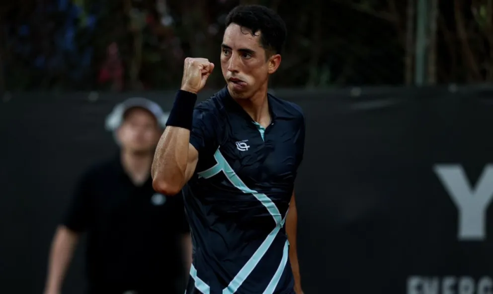 Murkel Dellien celebra tras su triunfo. Foto: Rosario Challenger.