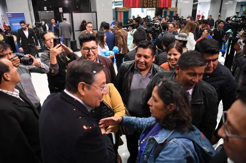 Arce durante el acto de lanzamiento de CrediGremial. FOTO: ABI
