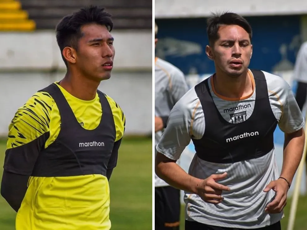 Los atigrados Jeyson Chura (izq.) y Juan Salvador Mercado. Fotos. club The Strongest