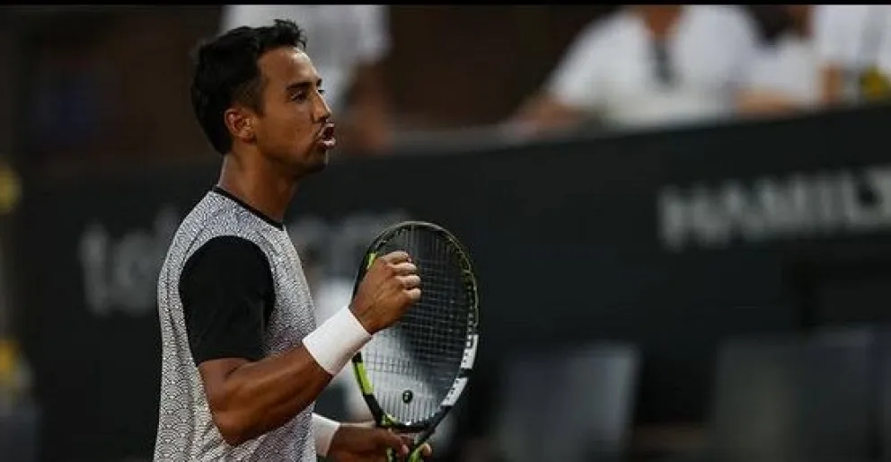 Hugo Dellien celebra en Argentina. Foto: Rosario Challenger.
