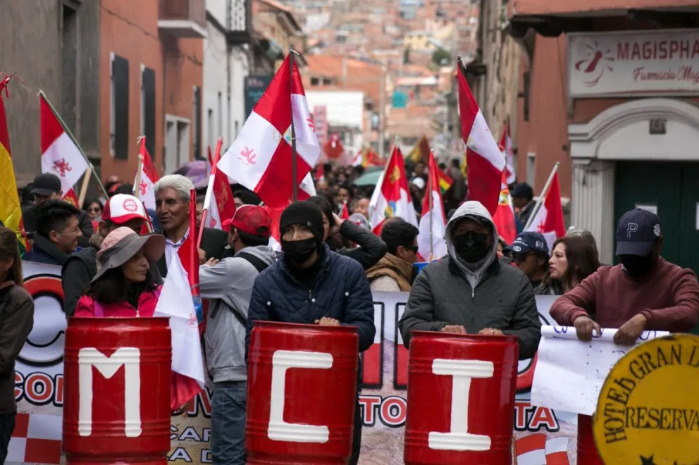 Una de las marchas que recorrió las calles de la Villa Imperial. Foto: APG