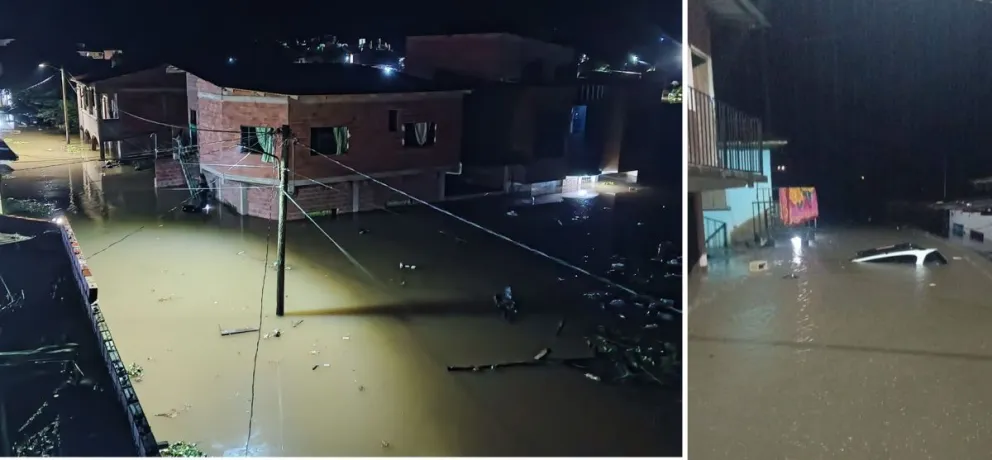 Las calles de Tipuani están inundadas desde el domingo. Fotos y videos: Somos Tipuaneños