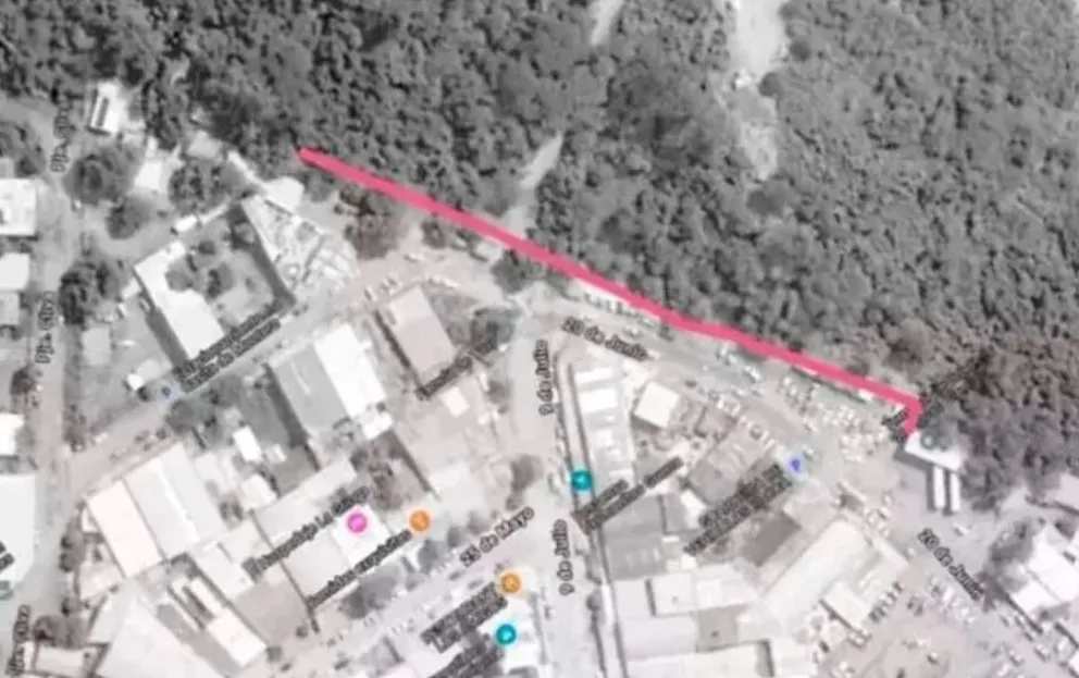 Una imagen difundida por las autoridades de Salta, donde se aprecia el lugar donde se levantará el alambrado.